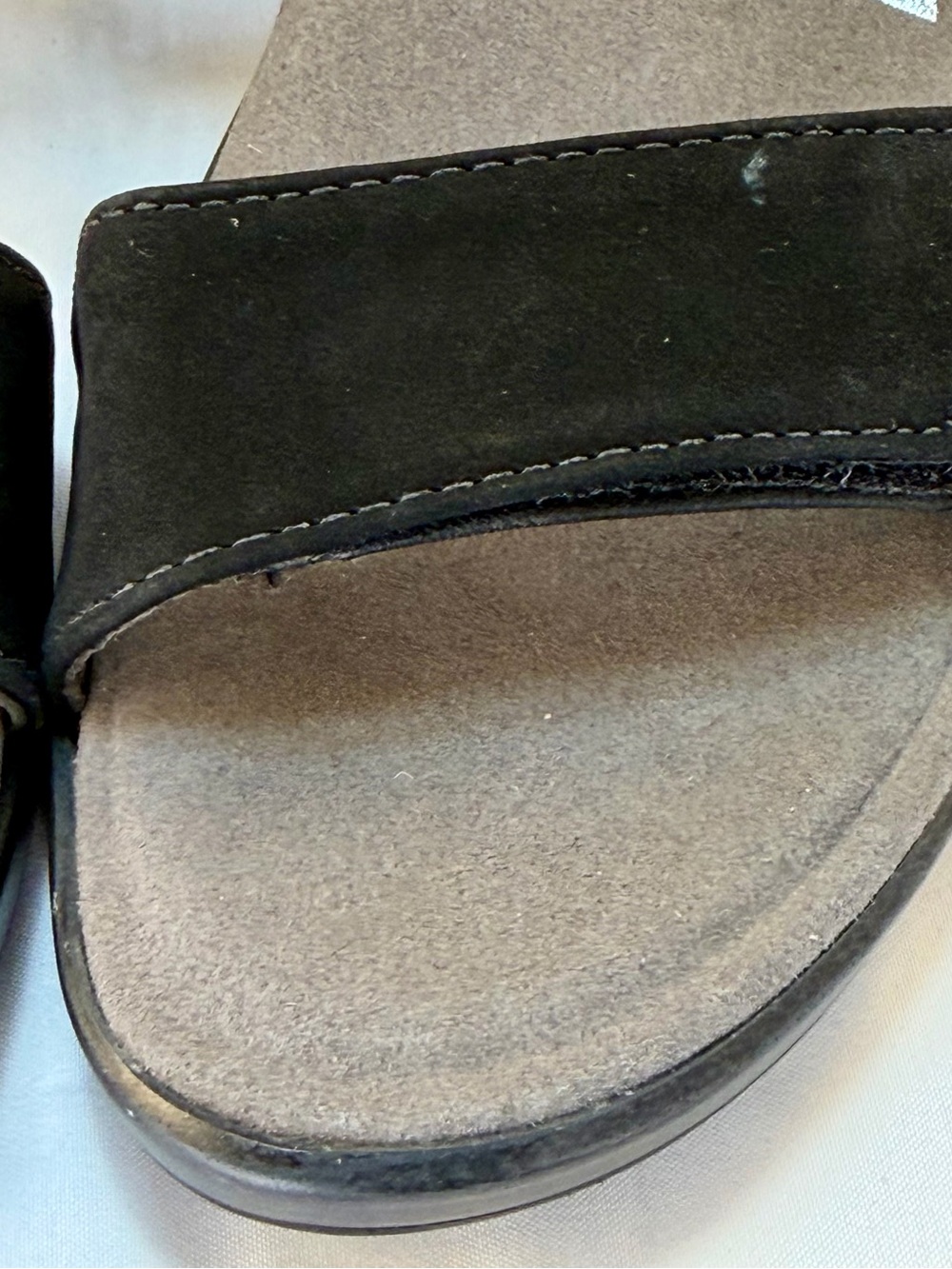 Naot Black Leather  and Suede Two-Strap Comfort Sandals - Picture 3 of 15